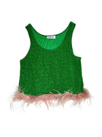 Lurex Plumes Top Green