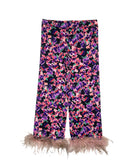 Print Plumes Pants Flowers